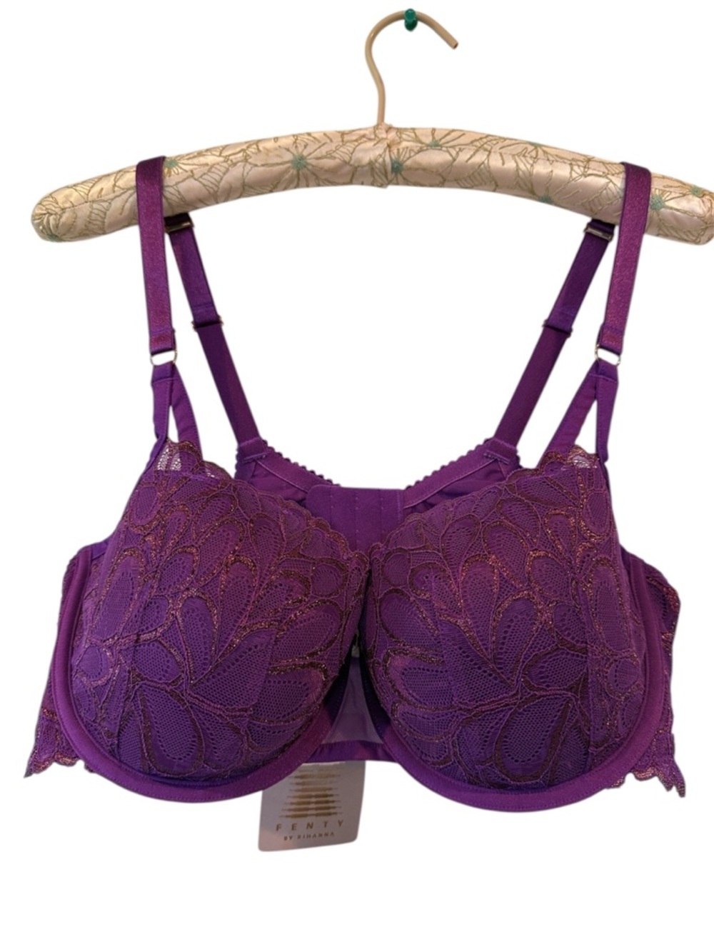 Savage X Fenty Purple Lace Underwire Bra - Picture 2 of 8